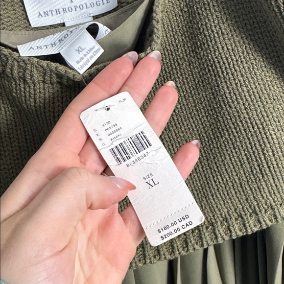 NWT Anthropologie Mare Mare Green Pleated Maxi Dress Olive Green Size XL - Picture 8 of 12